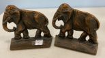 V F Rona Brass Elephant Bookends