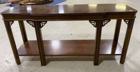 Modern Cherry Chippendale Style Console Table