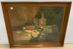 Large Mid Century Still Life of Ewer and Jewel Box Print by Desmouling