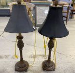 Pair of Decorative Resin Candle Stick Lamps