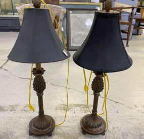 Pair of Decorative Resin Candle Stick Lamps