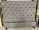 Modern Queen Size Gray Button Tufted Upholstered Bed