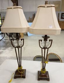 Pair of Contemporary Metal Lamps