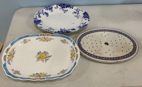 Two Porcelain Platter, and Hot Plate Stand