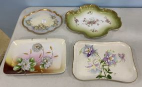 Four Porcelain Vanity Trays