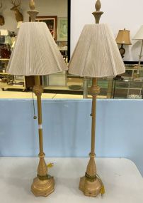 Modern Gold Gilt Candle Stick Lamps
