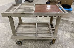 Outdoor Wood Plant Cart