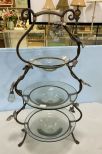Metal Three Tier Glass Serving Stand