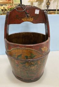 Reproduction Red Painted Water Bucket