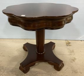 Modern Cherry Pie Crest Style Pedestal Lamp Table