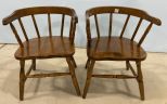 Pair of Cherry Barrel Back Children's Chairs