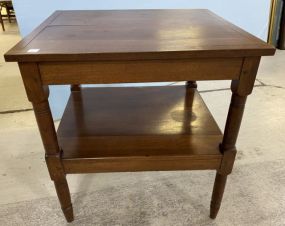 Walnut Two Tier Lamp Side Table