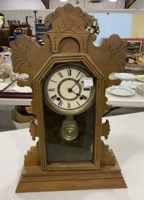 Antique Walnut Victorian Style Mantle Clock