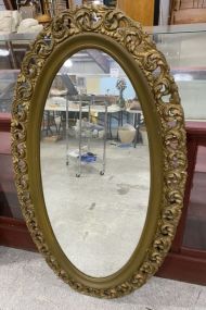 Antique Ornate Plaster Framed Oval Mirror