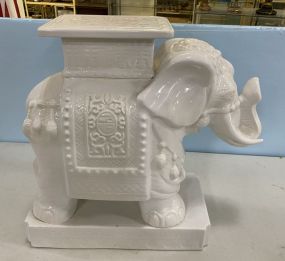 White Porcelain Elephant Plant Stand