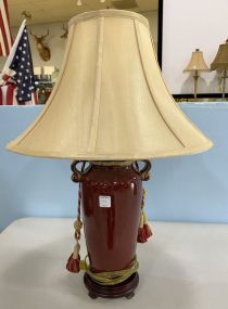 Modern Red Pottery Vase Lamp