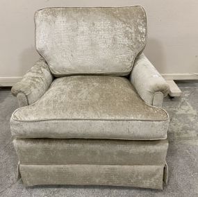 Upholstered Alligator Skin Style Fabric Arm Chair