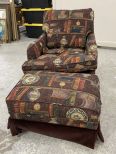 Upholstered Arm Chair and Ottoman