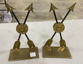 Vintage Brass Arrow Bookends