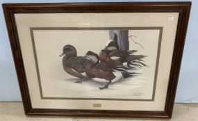 Arthur May 1987 Duck Lithograph Framed