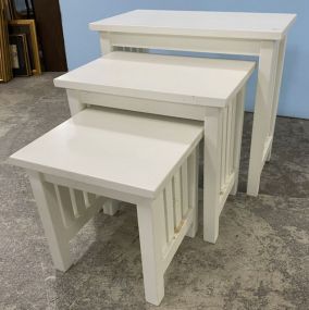 Modern White Three Nest of Tables