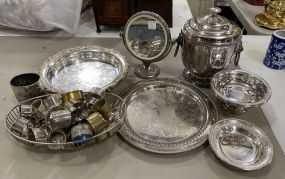 Group of Silver Plate Serving and Decor Pieces