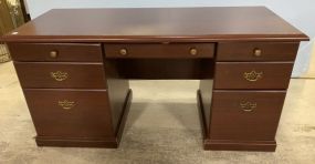 Pressed Wood Cherry Finish Kneehole Desk