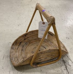 Bamboo Style Woven Basket