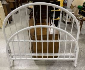 Full Size White Metal Bed