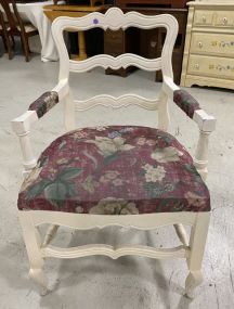 White Painted French Style Arm Chair
