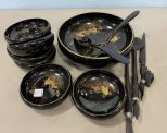 Black Lacquer Salad Set