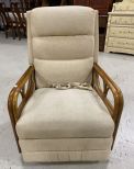 Bamboo Style Upholstered Rocker