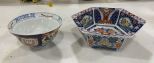 Imari Porcelain Octogen Bowl and Serving Bowl