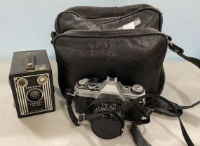 Vintage Canon AE-1 Camera and Brownie Target Six-20