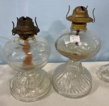 Two Glass Oil Lamps