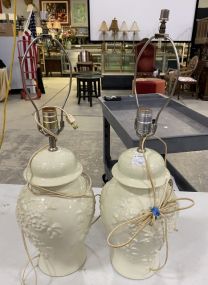Pair of White Porcelain Vase Lamps
