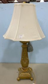 Gold Gilt Resin Column Style Lamp