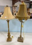 Two Gold Buffet lamps