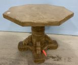 Painted Distressed Pedestal Lamp Table