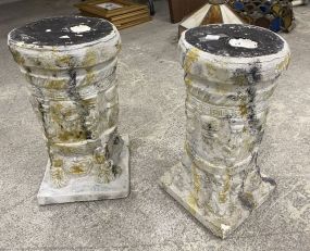 Pair of Ceramic Column Pedestal Stands