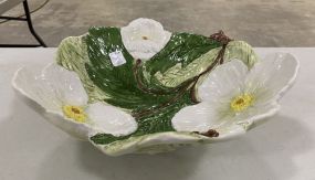 Italian Porcelain Floral Serving Bowl