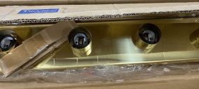 Two Multi Light Brass Bathroom Light Fixtures