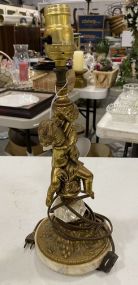 Brass Vintage Child Figural Lamp