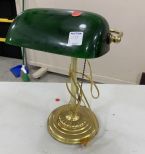 Brass Color Banker's Lamp