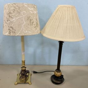 Two Candle Stick Style Decorative Lamps
