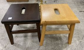 Two Wood Foot Stools