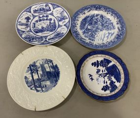 Four Blue and White Collectible Plates