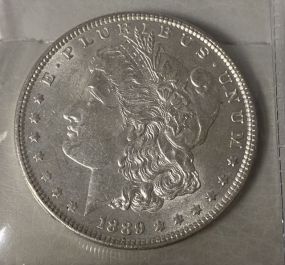 1889 Morgan Silver Dollar AU