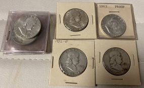 8 Franklin Half Dollars