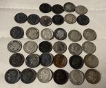 24 Roosevelt Dimes and 10 Mercury Dimes